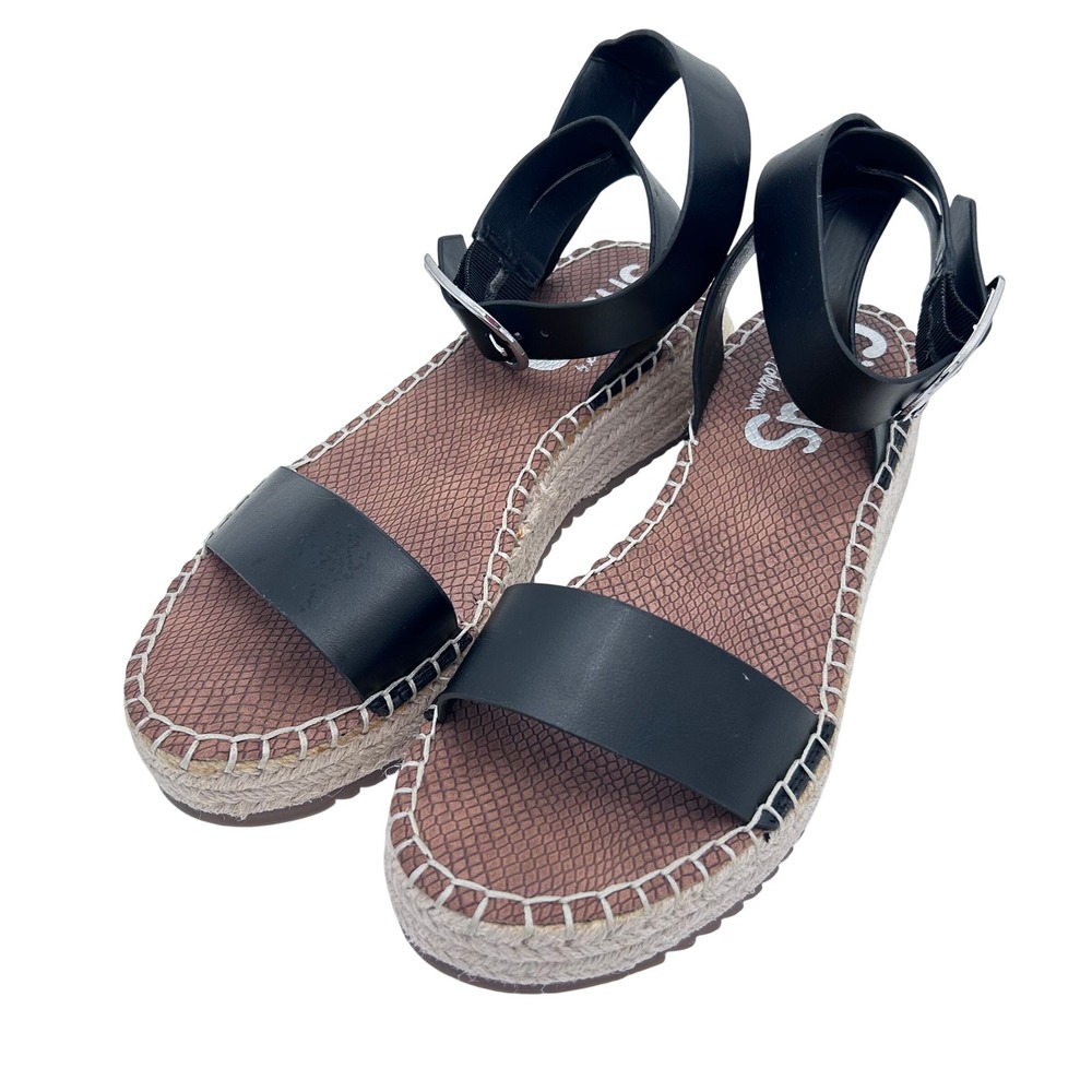 Circus by Sam Edelman Kennedy Black Platform Espadrille Sandals Women's 8.5M